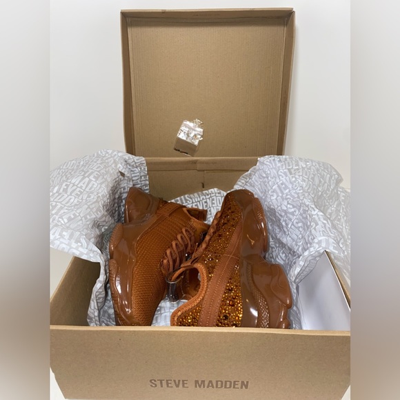 NWT. Steve Madden Maxima Lace Up Sneakers Chunky Platform Brown Multi 6.5M - Picture 9 of 10